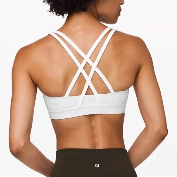 Lululemon white energy sports bra size 4 criss cross straps - Picture 2 of 7